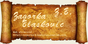 Zagorka Blašković vizit kartica
